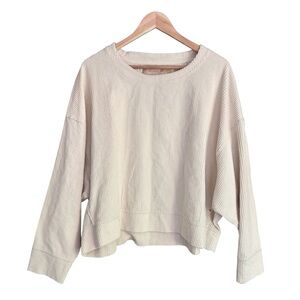 Araminta James Sz 10 Corduroy Colton Knit Top Dolman Sleeves Scandi Style Beach